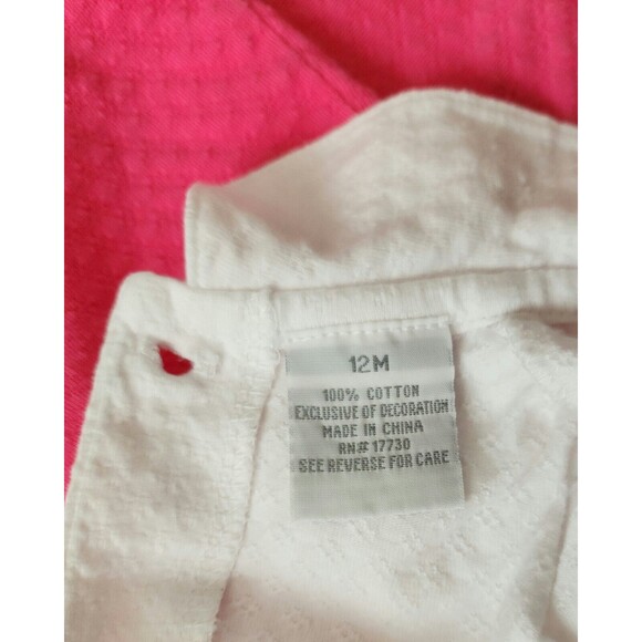 Baby Girl Clothes Lot - 2 Cotton Romper Jumpers & 1 Hooded Cardigan Playwear 12M - Picture 14 of 16